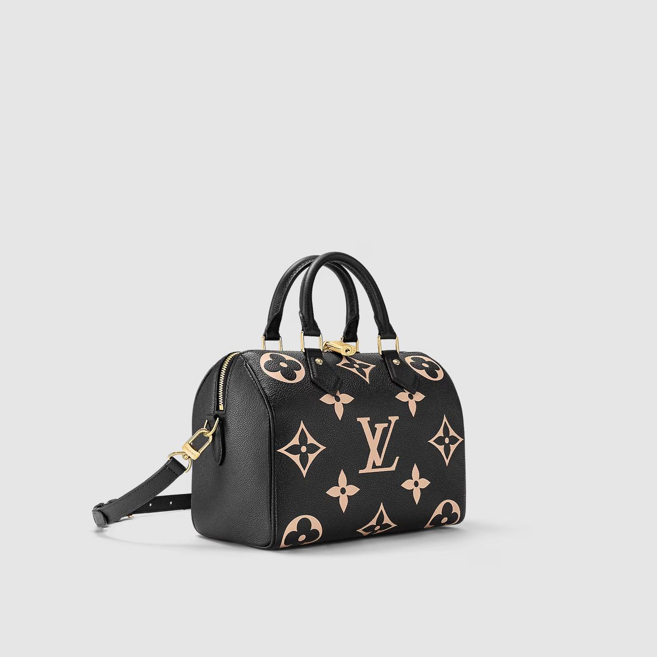 Túi Louis Vuitton Speedy Bandoulière 25 Nữ Da Bicolor Monogram Đen